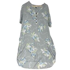 Women's Pataloha Hawaiian Shirt Dress Gray "The Aloha‎ Spirit is Simple" Size M